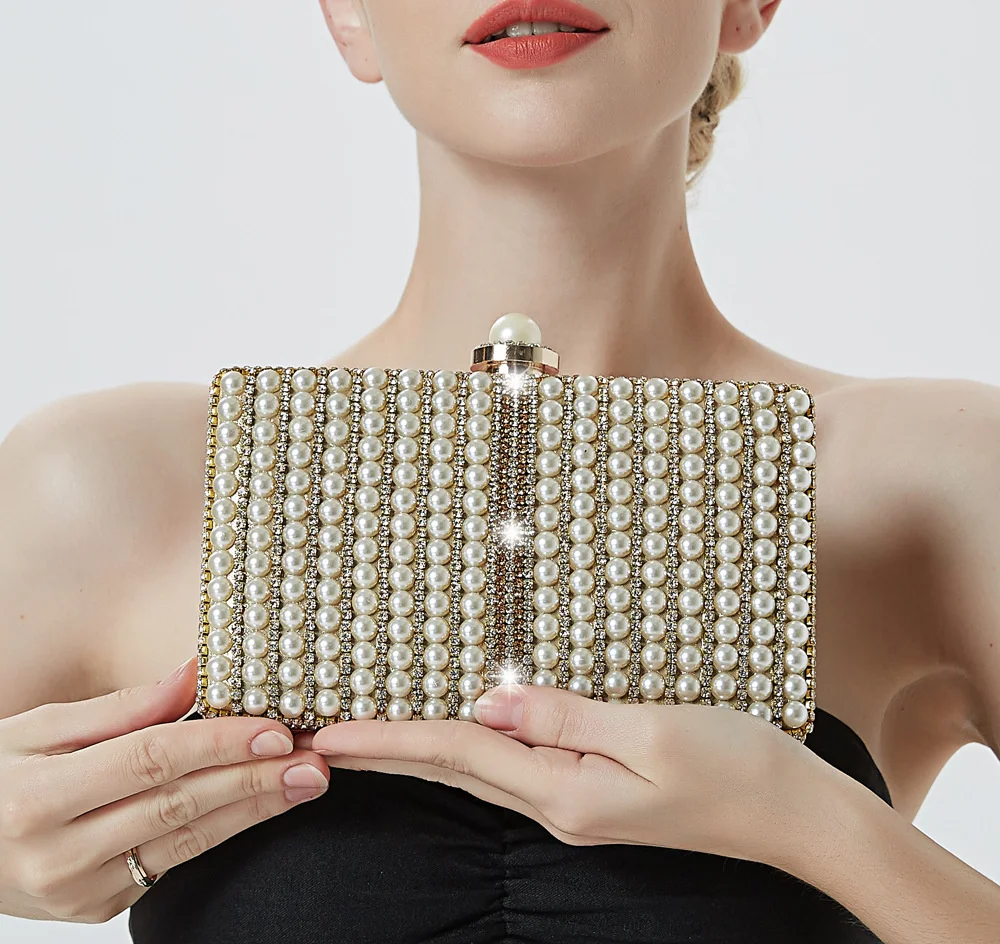 

Fashion Pearl Evening Bag Party Banquet Clutch Bags For Women Wedding Clutches Female Handbag Chain Shoulder Bag WY150