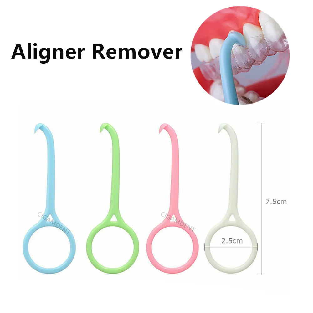 

Dental Plastic Aligner Retainer Removal Tool Take Off Invisible Brace Remover Ring Pull Hook Mixed Color