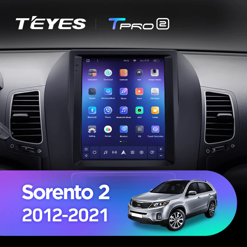 ТЕЙЕС ТПРО 2 Для Kia Sorento II XM 2012 - 2021 Экран в стиле Tesla автомобиля Радио-мультимедийный видеоплеер Навигация GPS Android Нет 2диндинг диндинг dvd на.