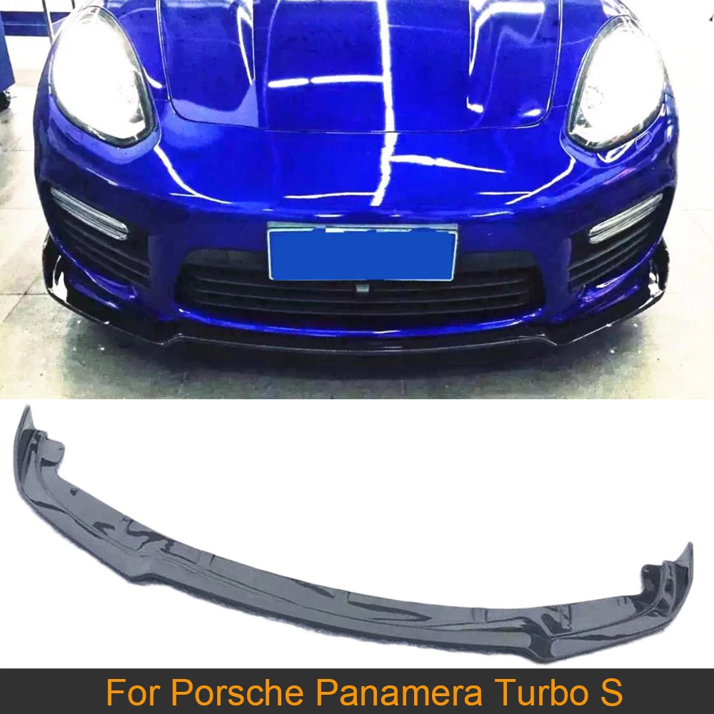 

Передний спойлер для автомобиля, разветвители для Porsche Panamera Turbo S 2014-2016, передний бампер из углеродного волокна, спойлер, фартук для подбородк...