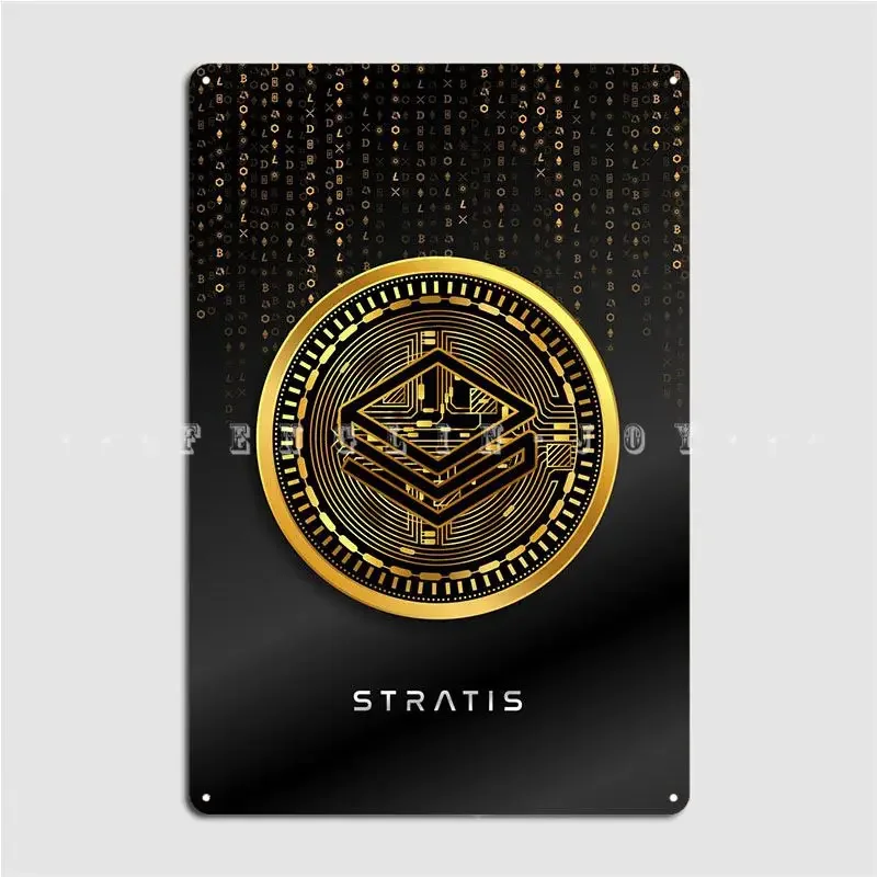 Металлический знак криптовалюты Stratis домашняя печать клубные вечерние таблички