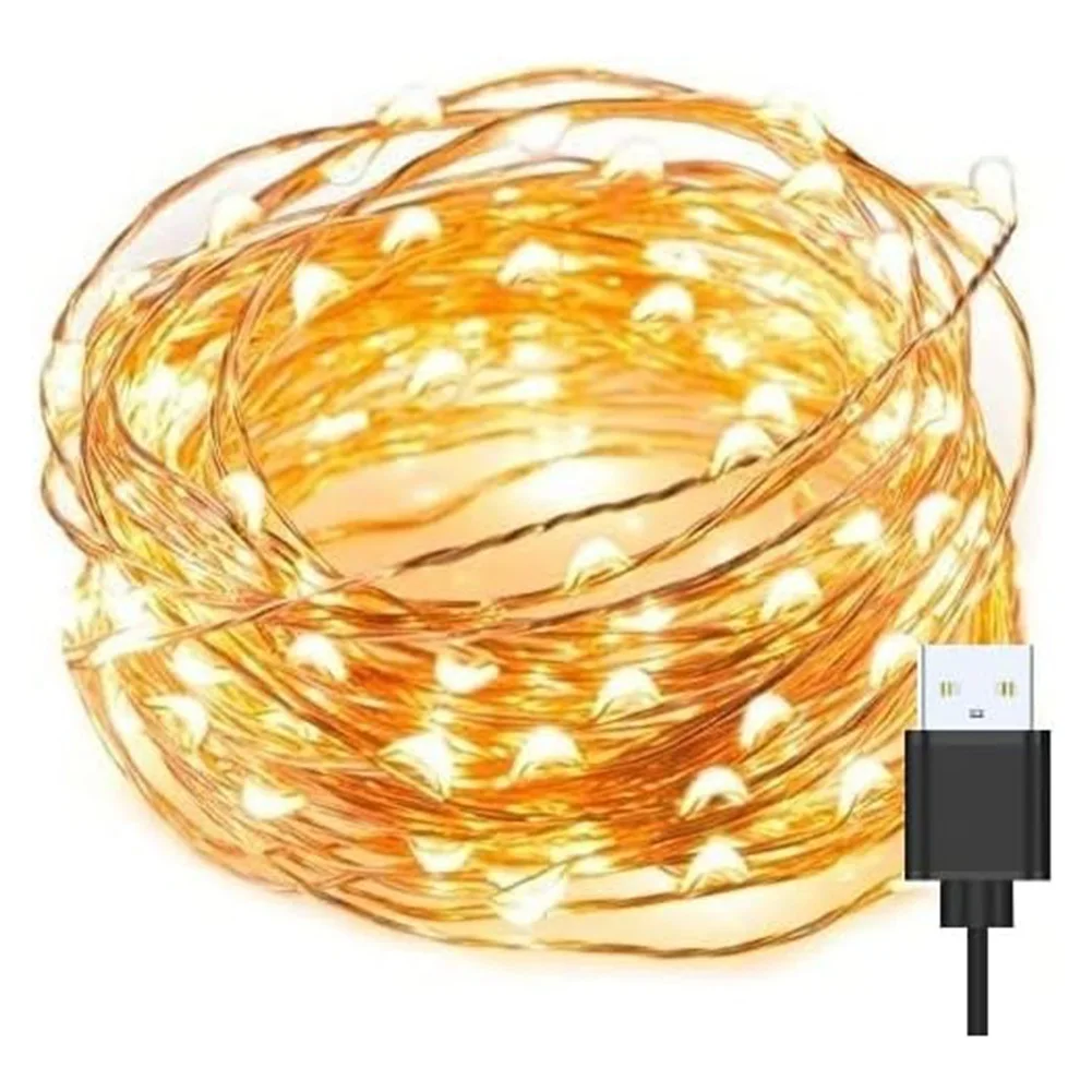 

Design Your Wonderland with 10m 100LED Micro Copper Wire String Fairy Lights USB Powered Emitting Warm White Light