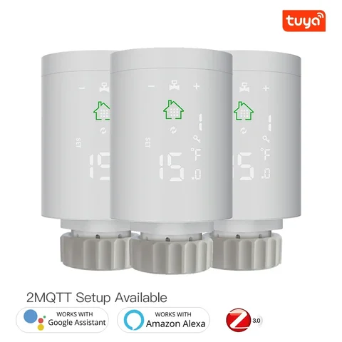 Привод радиатора MOES ZigBee3.0 программируемый, термостатический клапан, регулятор температуры Tuya 2MQTT Alexa Google Voice Smart App