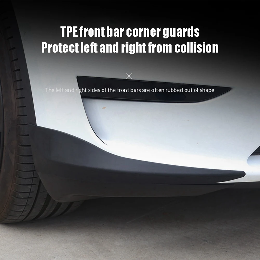 

For Tesla Model Y 2017-2022 Front Bumper Splitters Lip Spoiler Anti-Collision Angle Guard Black