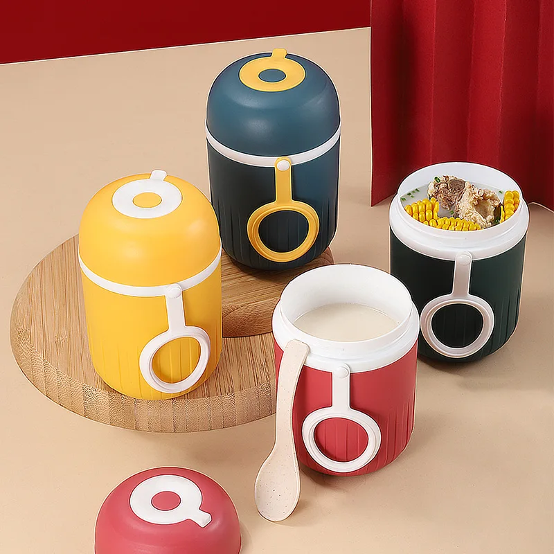 

450ml with Spoon Gift Travel Winter Double Layer Coffee Tea Vacuum Flask Home Office Easy Clean Leakproof Insulated Water Bottle
