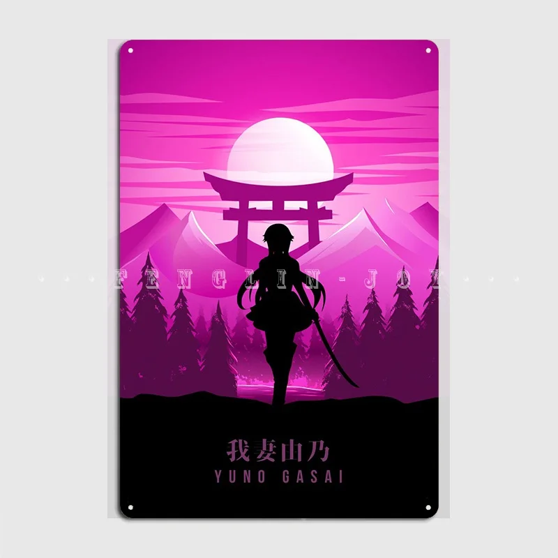 

Yuno Gasai Mirai Nikki металлический знак для кинотеатра, гаража, барной пещеры, забавная настенная фотография