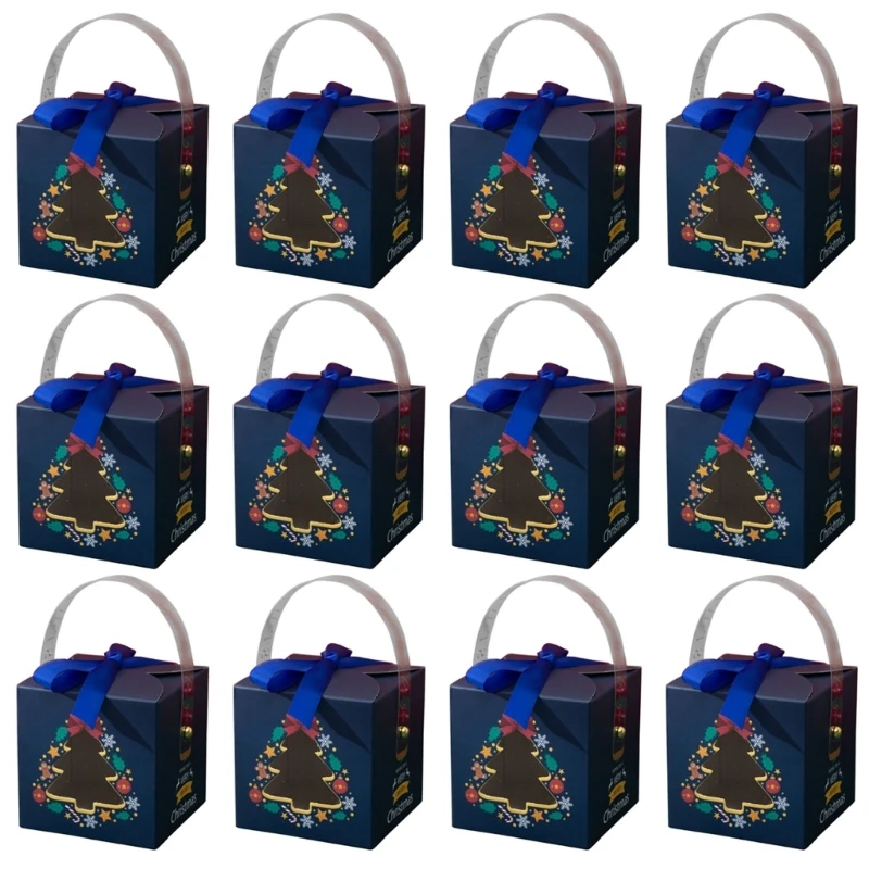 

12pcs Christmas Candy Boxes Santa Claus Gift Box DIY Cookie Packaging Box 11XA