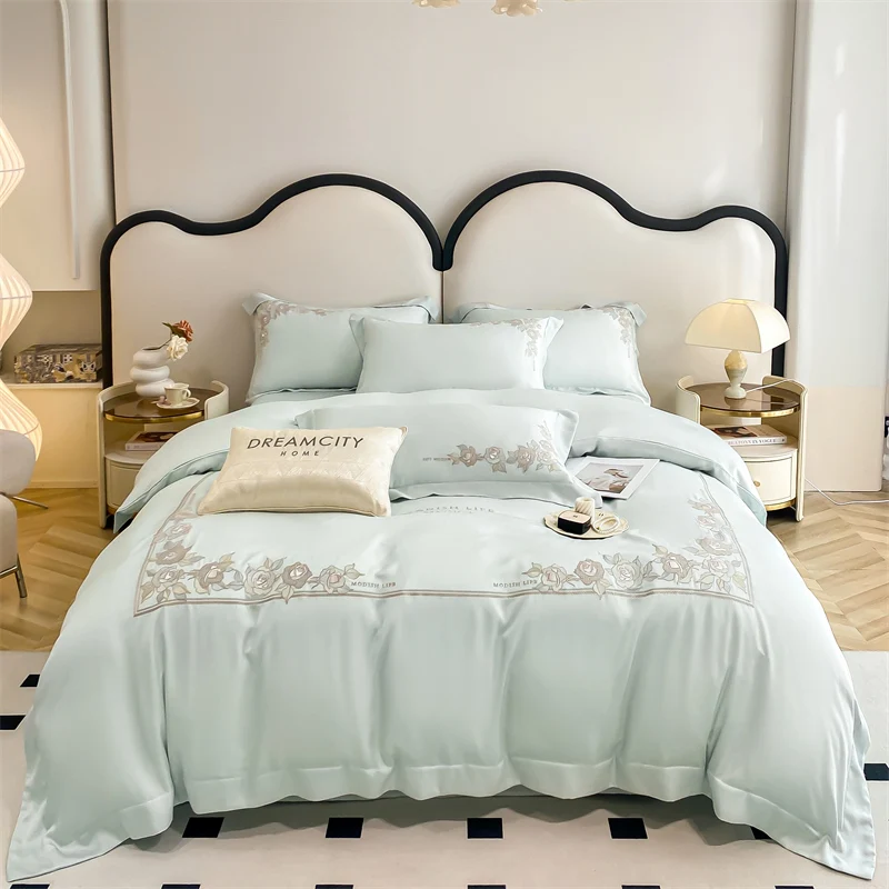 

Pure Bamboo Bedding Set Organic Bamboo Luxury Embroidery Duvet Cover Bed Sheet Pillowcase Soft Cooling Bed Linen Queen King Size