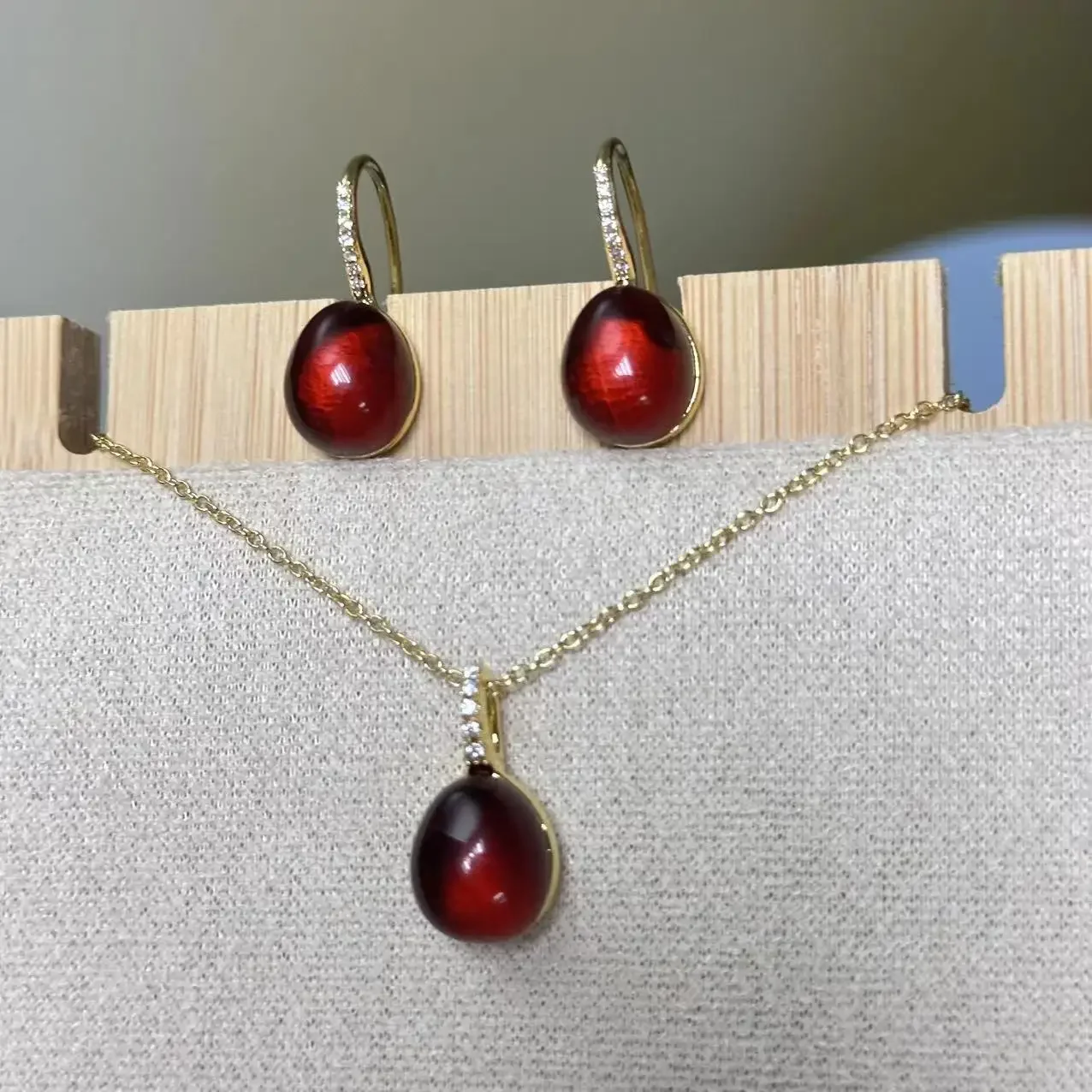 2 шт./компл. комплект ювелирных изделий 12X10 мм серег и ожерелья аметист стиль капли