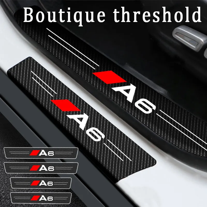 Накладка на порог двери автомобиля защитные наклейки из углеродного волокна для