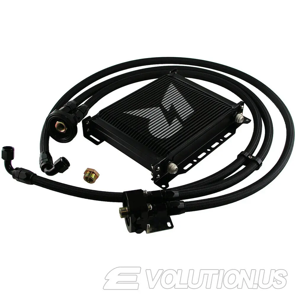 

Universal 30Row 10AN Oil Cooler with 3/4*16 M20*1.5 Oil Filter Sandwich Plate Kit & Mount Bracket