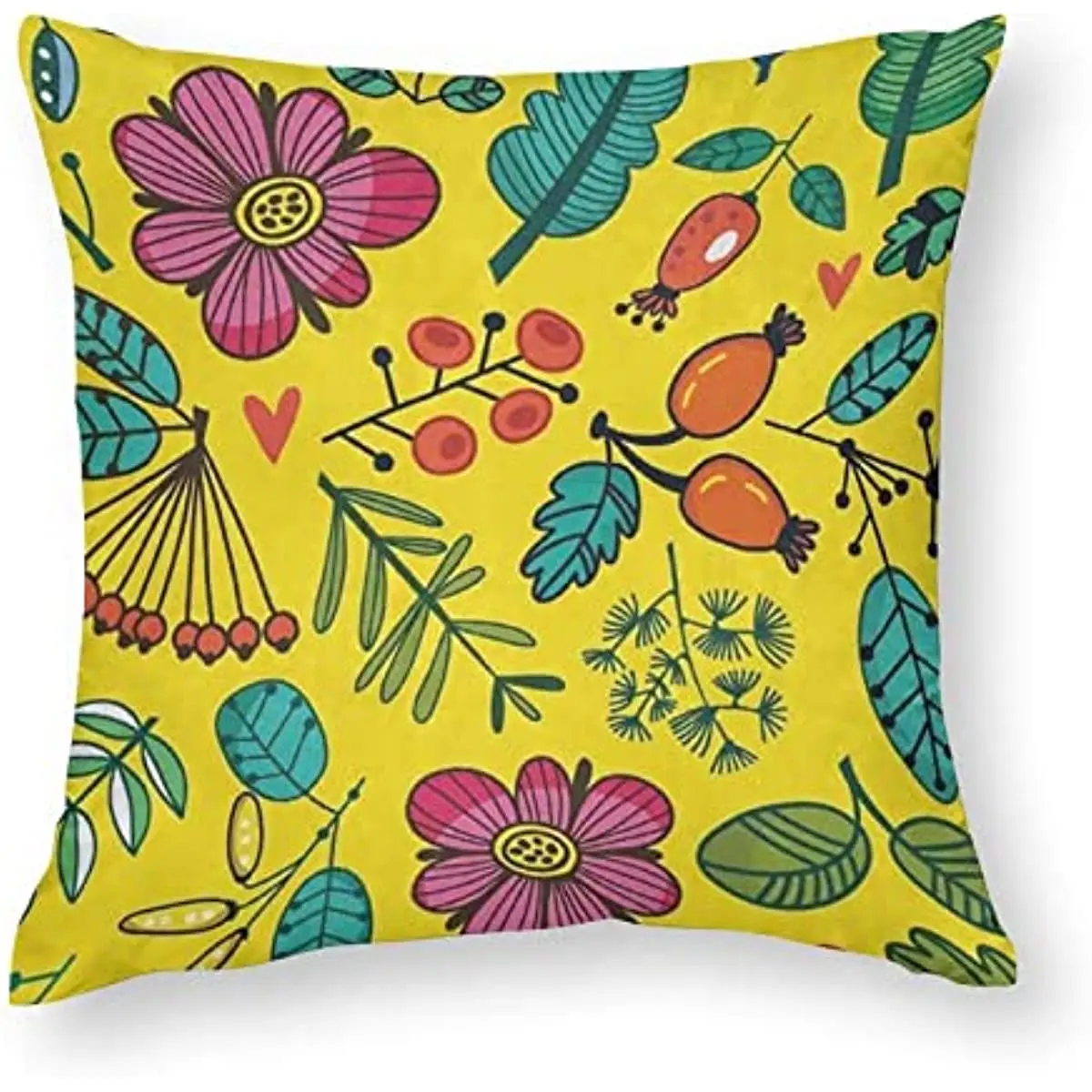 

Colorful Flower Yellow White Throw Pillow Covers Luxury Pillowcases Couch Pillows for Living Room Sofa Accent Pillows