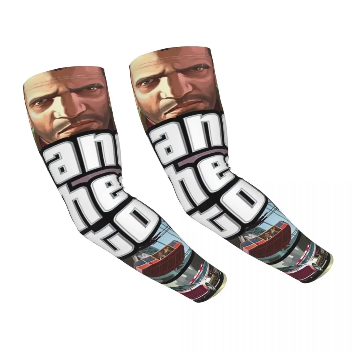 

Cooling Action Adventure Game Grand Theft Auto Arm Sleeves Women Men Athletic Sports Tattoo Cover Up for Golf