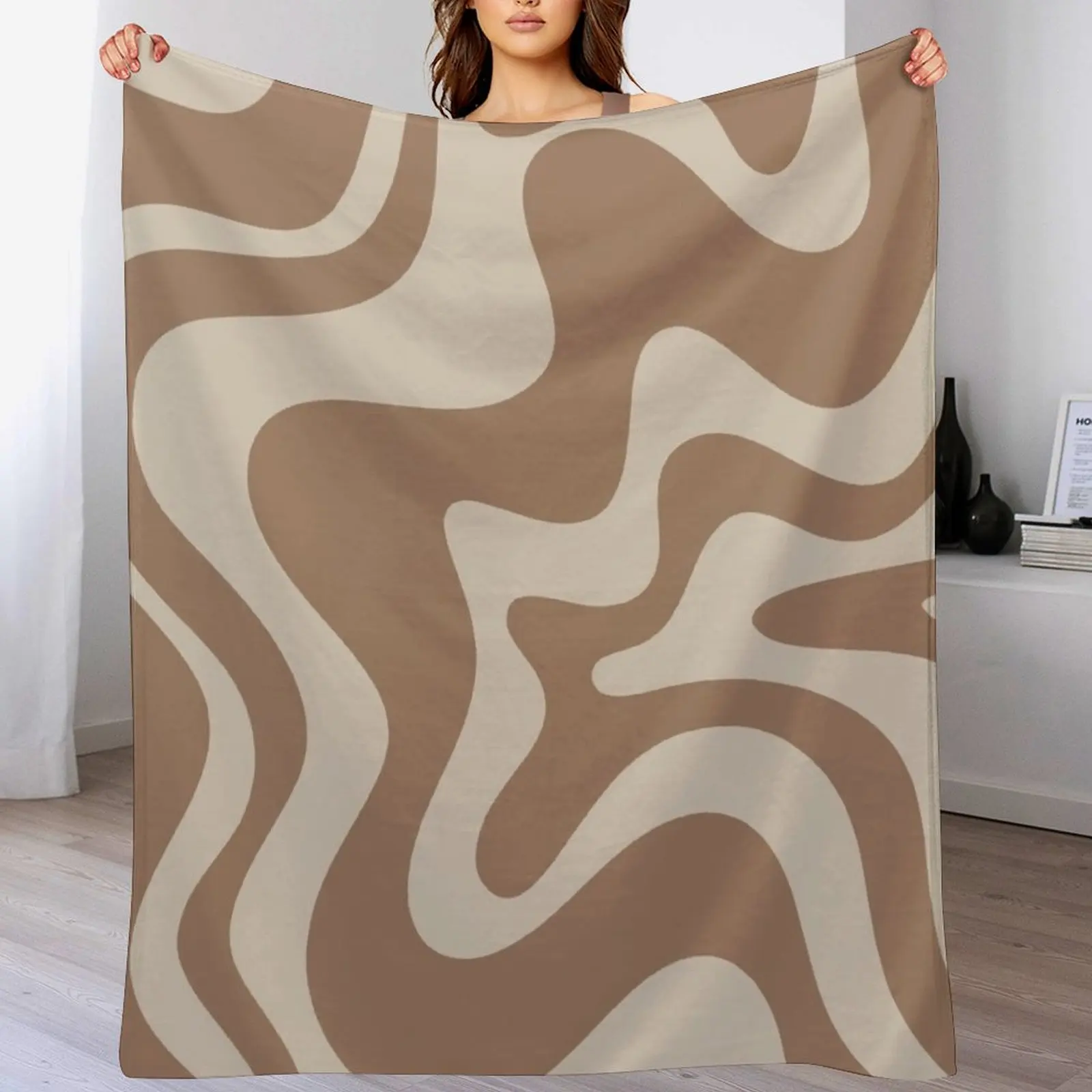 Ретро жидкий вихревой абстрактный узор в кремовом молочном шоколадном