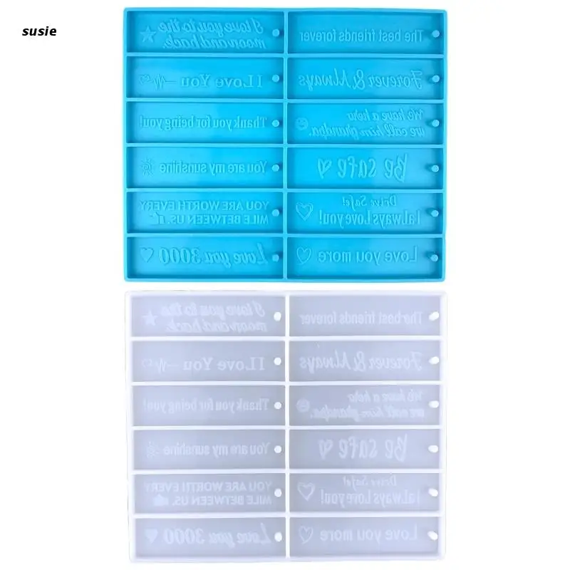 

X7YA Resin Casting Silicone Mold English Alphabet Keychain Pendant Jewelry Mold