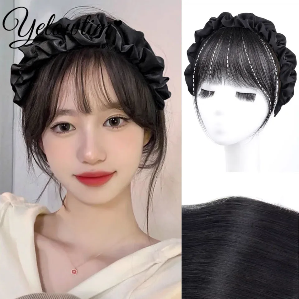 Парик с повязкой для волос женщин натуральный невидимый и бесшовный повязка на