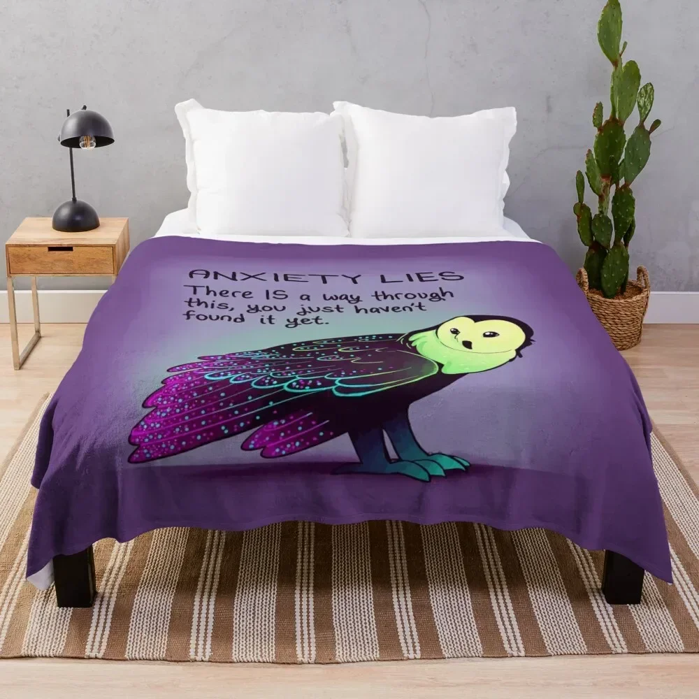 Необычное блестящее неоновое одеяло с рисунком совы роскошное