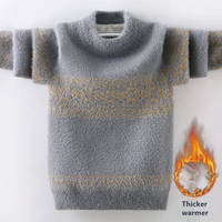 boys spring thick round neck jumper kids plush sweaters spring warm pullovers teen winter knit top child toddler autumn knitwear