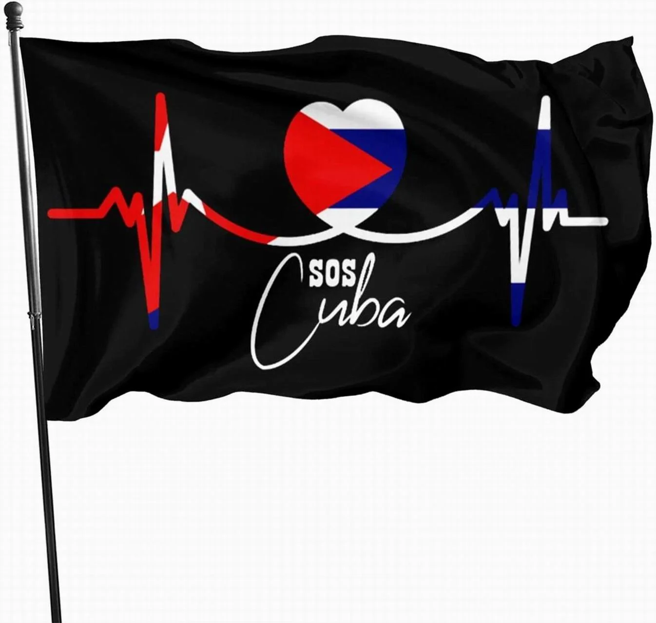 

Sos Cuba Flag for Outdoor Indoor Home House Decor Durable Garden Flag