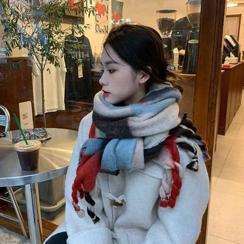 

Шикарный шарф для катания на лыжах, Шейная шаль с кисточками, шарф с широкой шеей для защиты от холода, женский зимний шарф