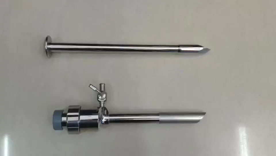 

10mm Surgical laparoscopic instruments stainless steel autoclavable reusable bladeless trocar with sealing cap and screw