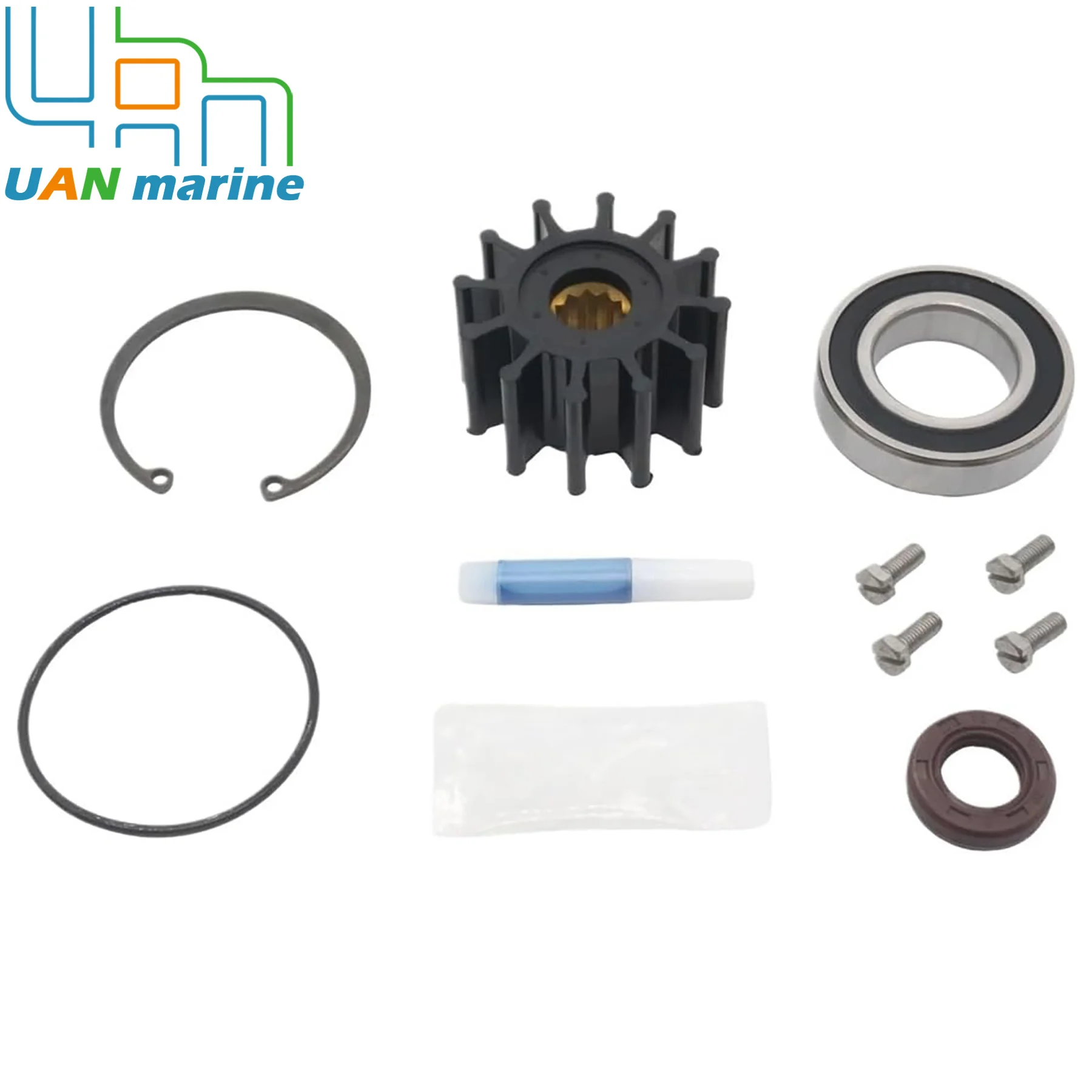 Фото Комплект крыльчатки морского водяного насоса 09-5000 подходит для двигателей Volvo Penta серий 3.0, 4.3, 5.0, 5.7, 7.4, 8.1 л GI, GXI, GL, GS, артикулы 3812693, 21214596. №1