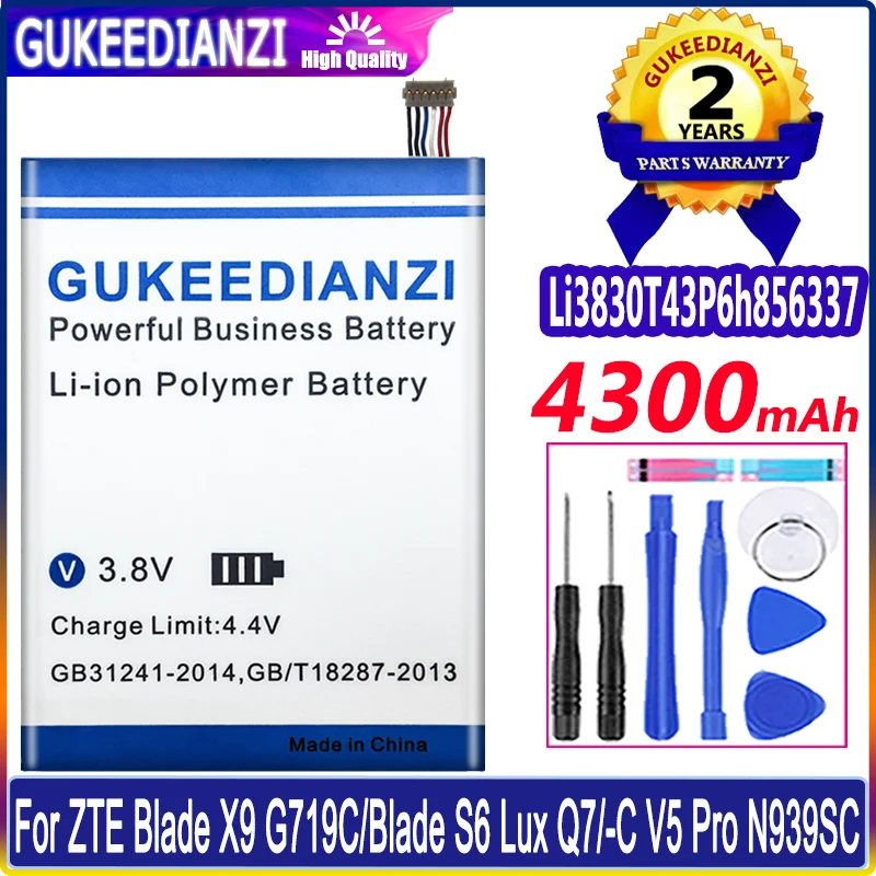Новый аккумулятор Li3830T43P6h856337 для ZTE V5 Pro Nubia N1 Lite NX597J N939ST N939SC N939SD Blade S6 X9 V580 A711 Lux Q7/-C G719C