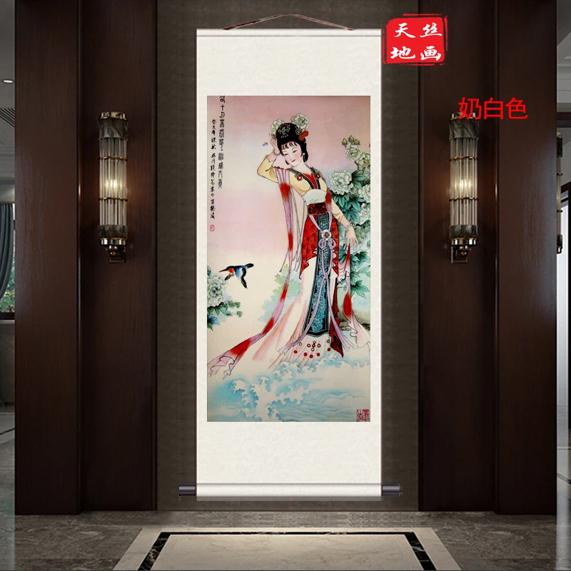 Двенадцать фигурок цветов шелковая каллиграфия и картина подарок Пипа Дамская