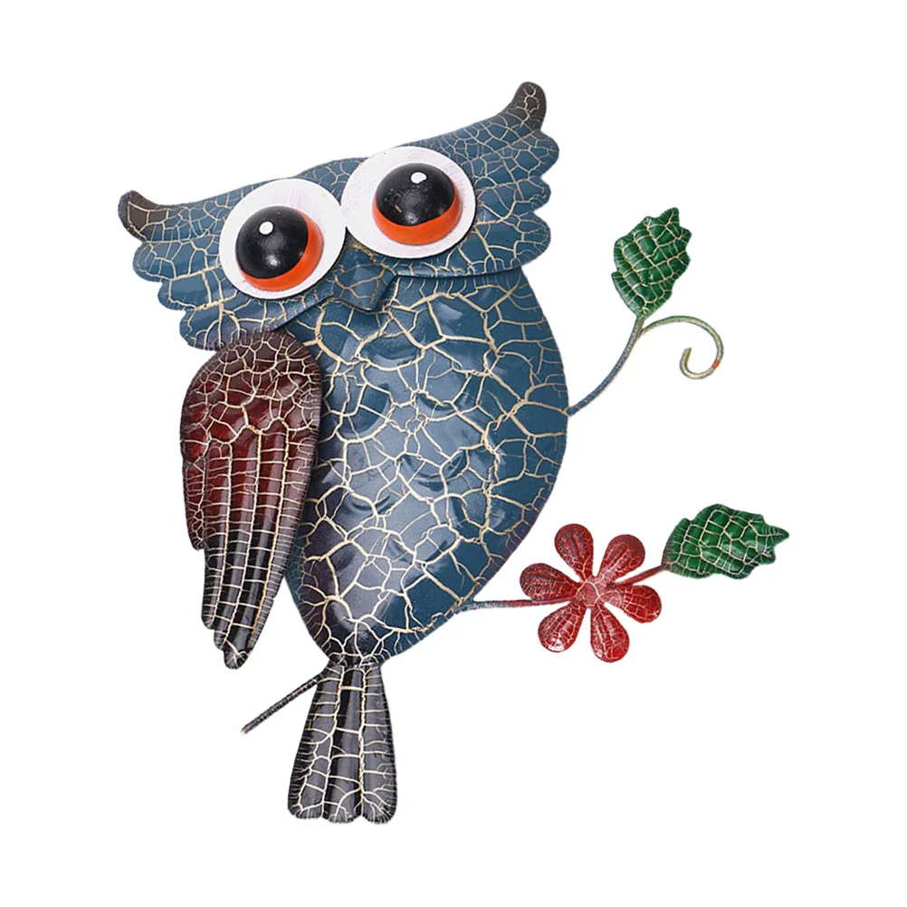 

Owl Wall Hanging Rustic Decor Hanger Combination Garden Decoration Fence Iron Vintage Crafts