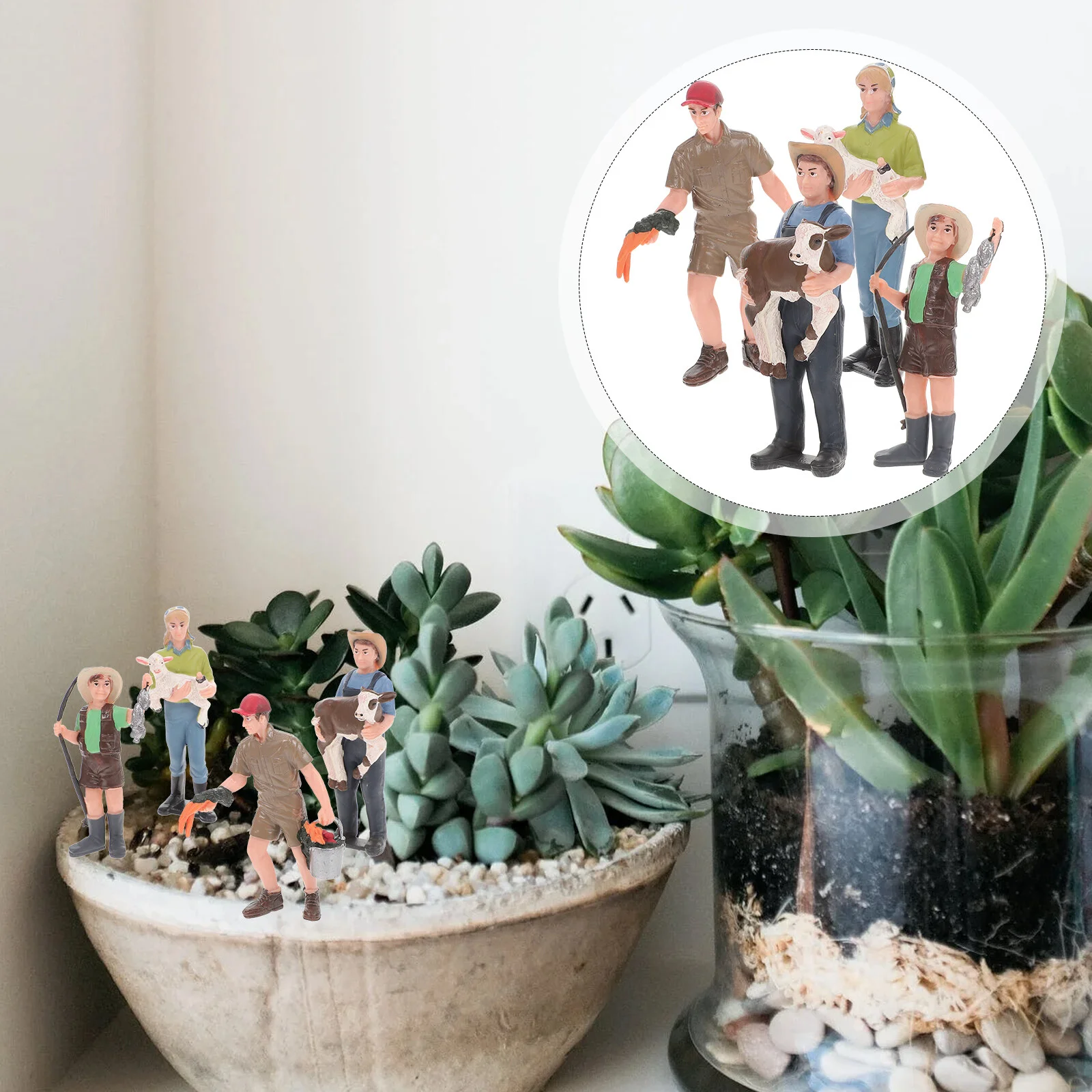 

Static Character Model Simulation Farmer Figure Toy Educational Miniature Figurine Plastic Playes