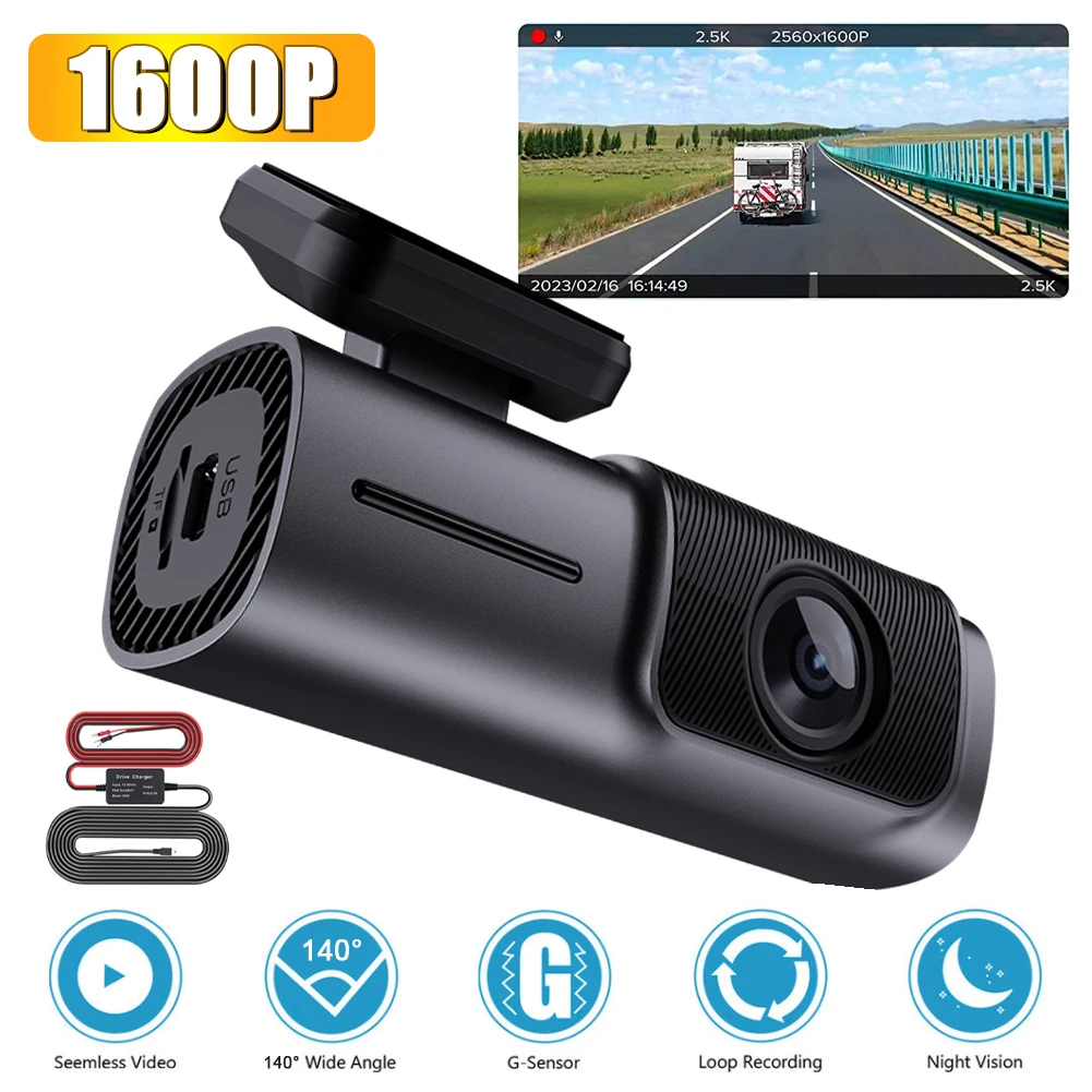 

Universal Car Dash Camera 2.5K 1600P HD Car DVR With WiFi Night Vision Loop Recording Parking Monitor Auto Driving Recorder