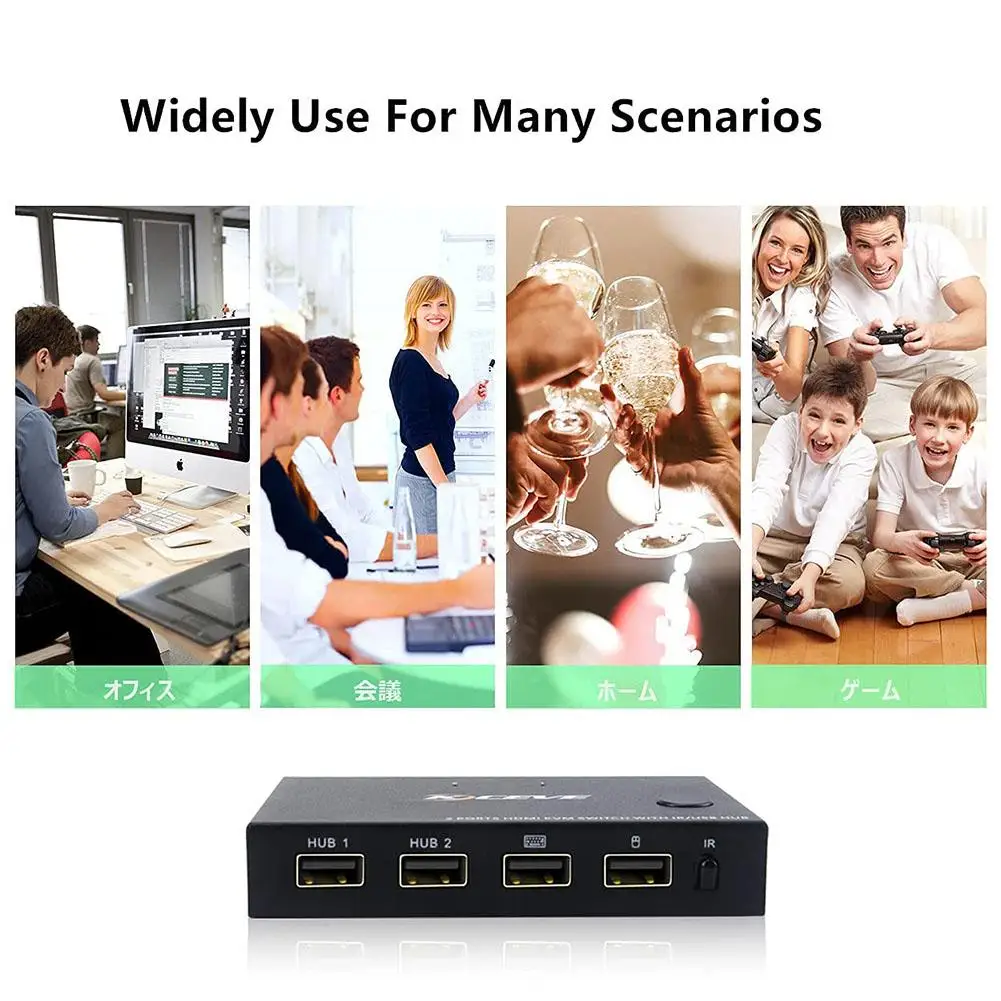 Hdmi-совместимый Kvm коммутатор 4k 2 в 1 выход Usb переключатель клавиатура мышь дисплей