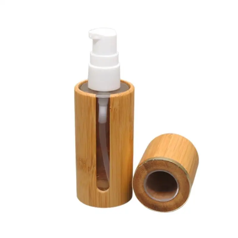 

100pcs/lot 30ml AS Bamboo Transparent Cosmetic Lotion/Emulsion Airless Bottle DIY Vacuum Packing Sub bottle Refillable Container
