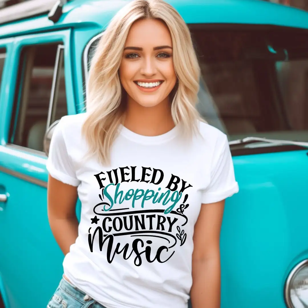 Футболка с надписью Fueled By Country Music