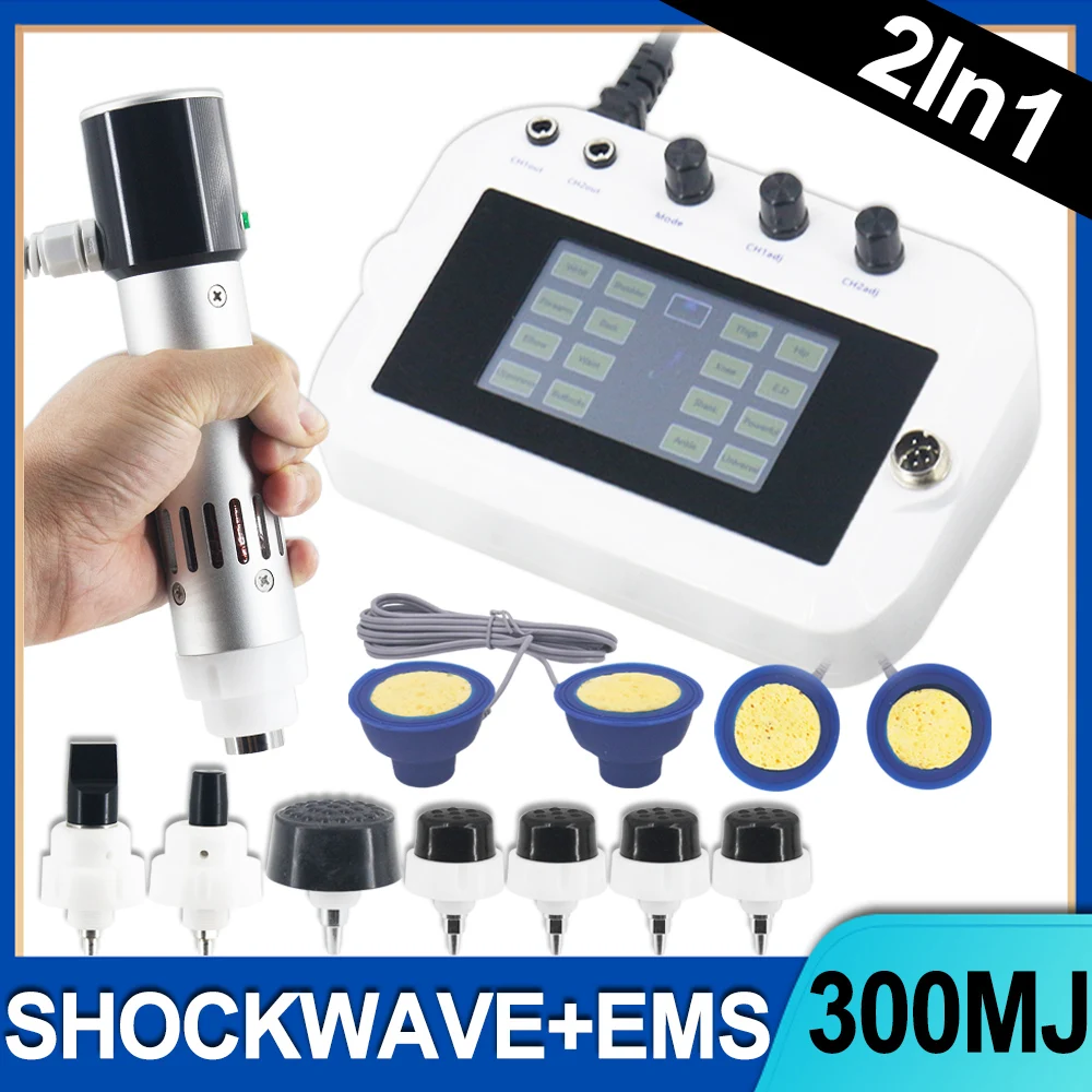 Профессиональный аппарат 2 в 1 для ударно-волновой терапии массаж мышц