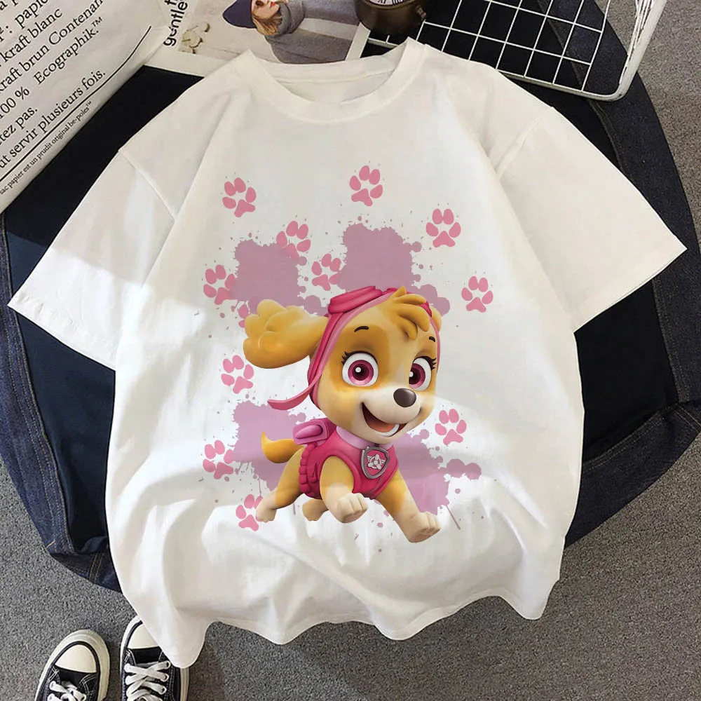 

Paw Patrol T-Shirt Kawaii Dog Cartoon T-Shirt Harajuku Casual Wear Woman Tshirts Graphic T Shirts Y2k Top Women Clothing