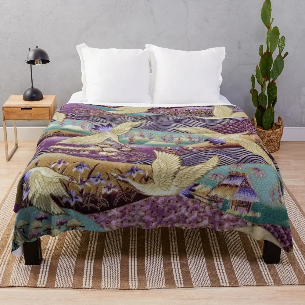 Кимоно с японским журавлем стильное одеяло вышивкой мягкое искусственное