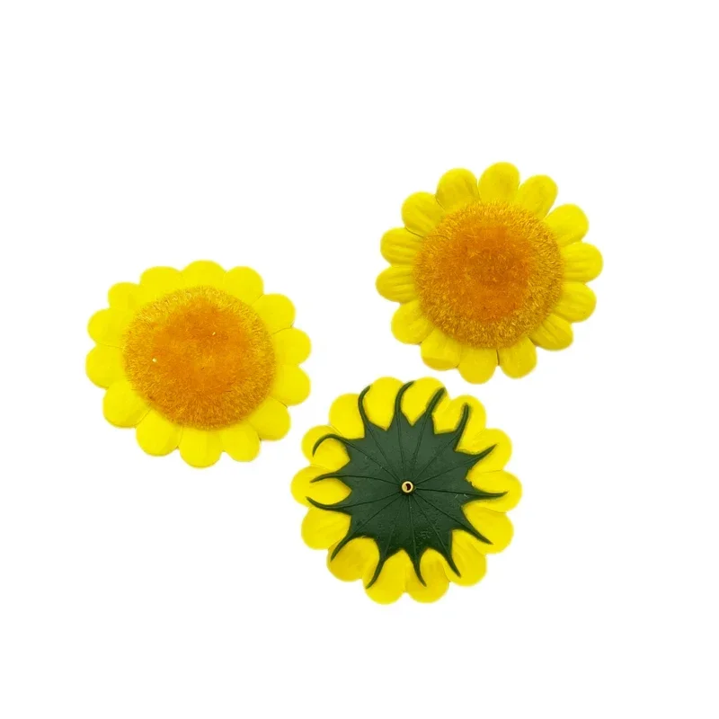 

50Pcs/lot Dia7cm Artificial Soap Flower Head Cartoon Sunflower Flower Simulation Flower Gift Box Bouquet Diy Material Decoracion