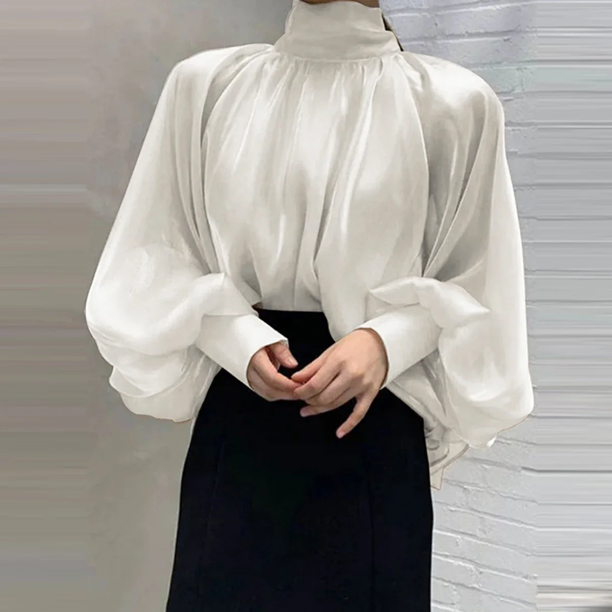 Женская Элегантная блузка Tinaa новинка 2024 свободные прозрачные Однотонные блузки