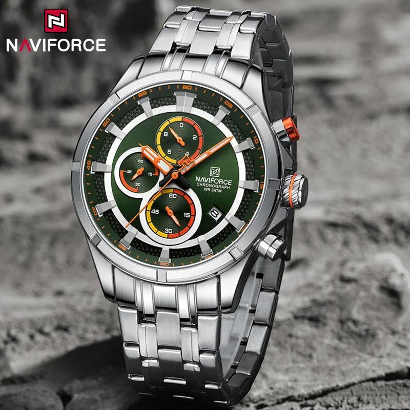 Часы NAVIFORCE мужские с хронографом креативные светящиеся повседневные