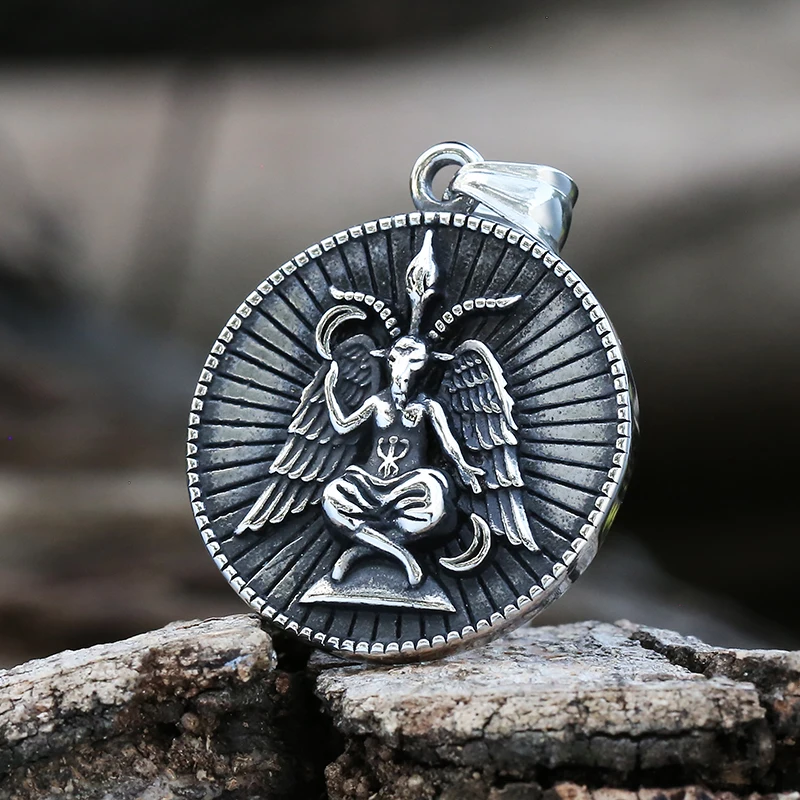 Мужское ожерелье с подвеской из нержавеющей стали плетение козы сатаны