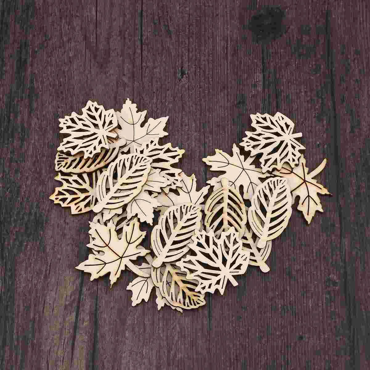 

Wood Leaf Maple Blank Ornament Hollow Wooden Unpainted Cutouts Unfinished Slice Diy Graffiti Sign Gift Tag Veneers Slices
