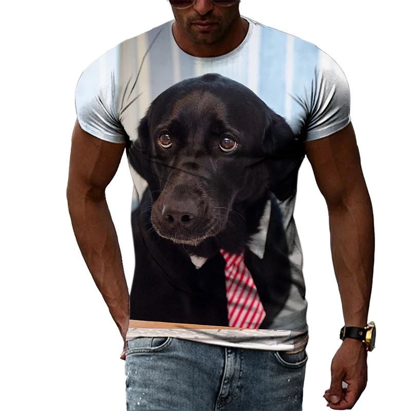 

Summer personalized taste St. Bernard creative pattern T-shirt men's fashion casual Harajuku style printed short sleeves
