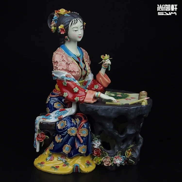 

Shiwan doll master of fine ancient characters of a dream of Red Mansions twelve Jinling Chai Jia Xichun ceramic ornaments crafts