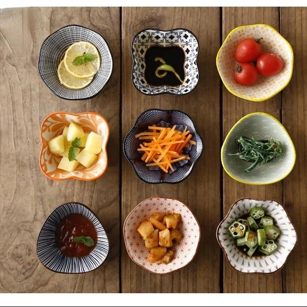 Soy Sauce Dish Ceramic Household Seasoning Small Condiment Dish Japanese Style Dessert Snack Plate Seasoning Bowl