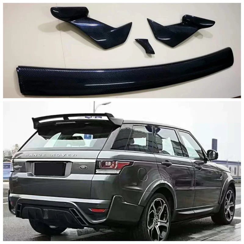 

High Quality Carbon Fiber Trunk Lip Roof Spoiler Top Wing Fits For Land Rover Evoque 2012 2013 2014 2015 2016 2017