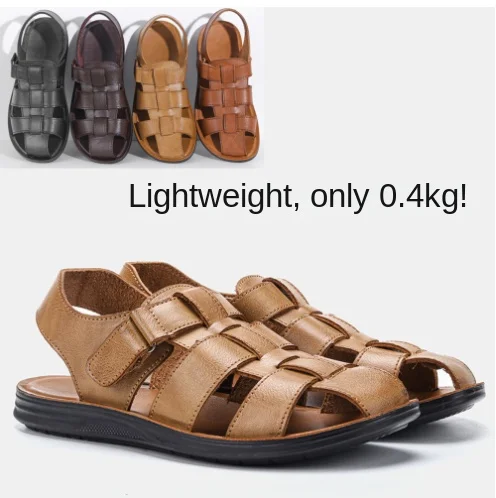 

2022 NEW Leather Men Sandals Summer Casual Breathable Beach Summer Sandals Platform Sandals Beach Sandals Sandals for Men