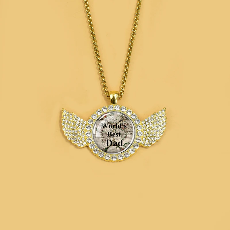 Подвеска Esspoc с надписью Best Dad в мире стеклянное ожерелье кабошоном для мужчин