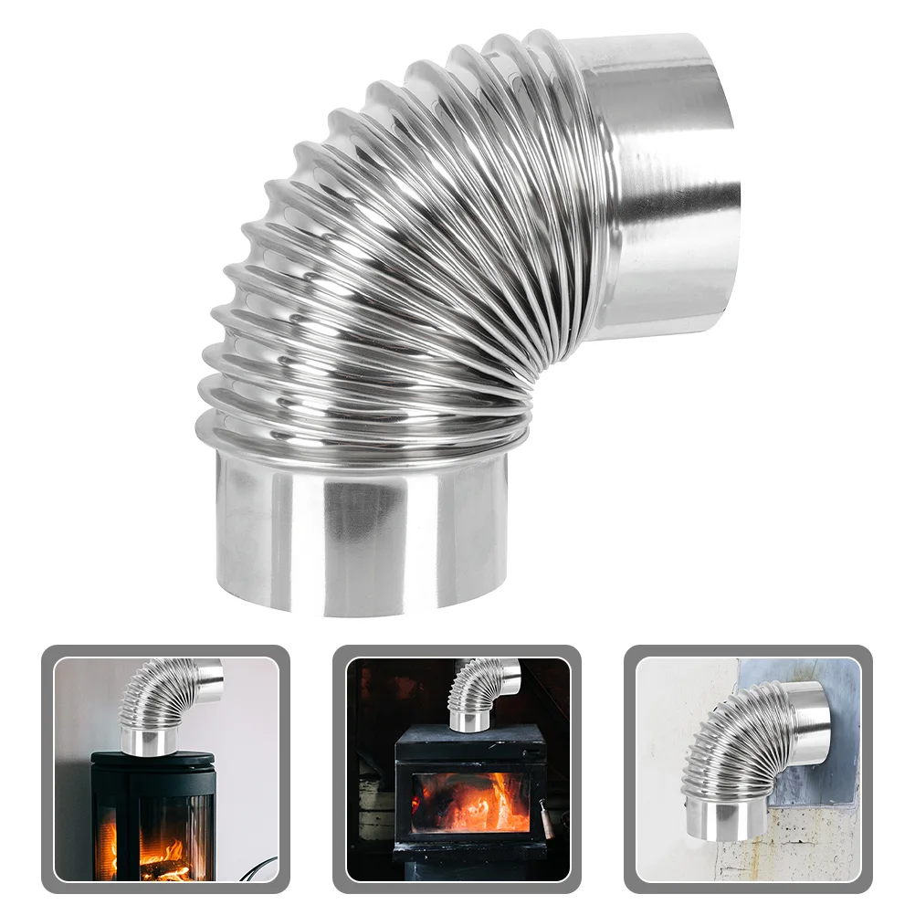 

Hose Chimney Exhaust Pipe Extension Stainless Steel Elbow Ripple Heating Stove Pipes Metal Flue Vent Hoses