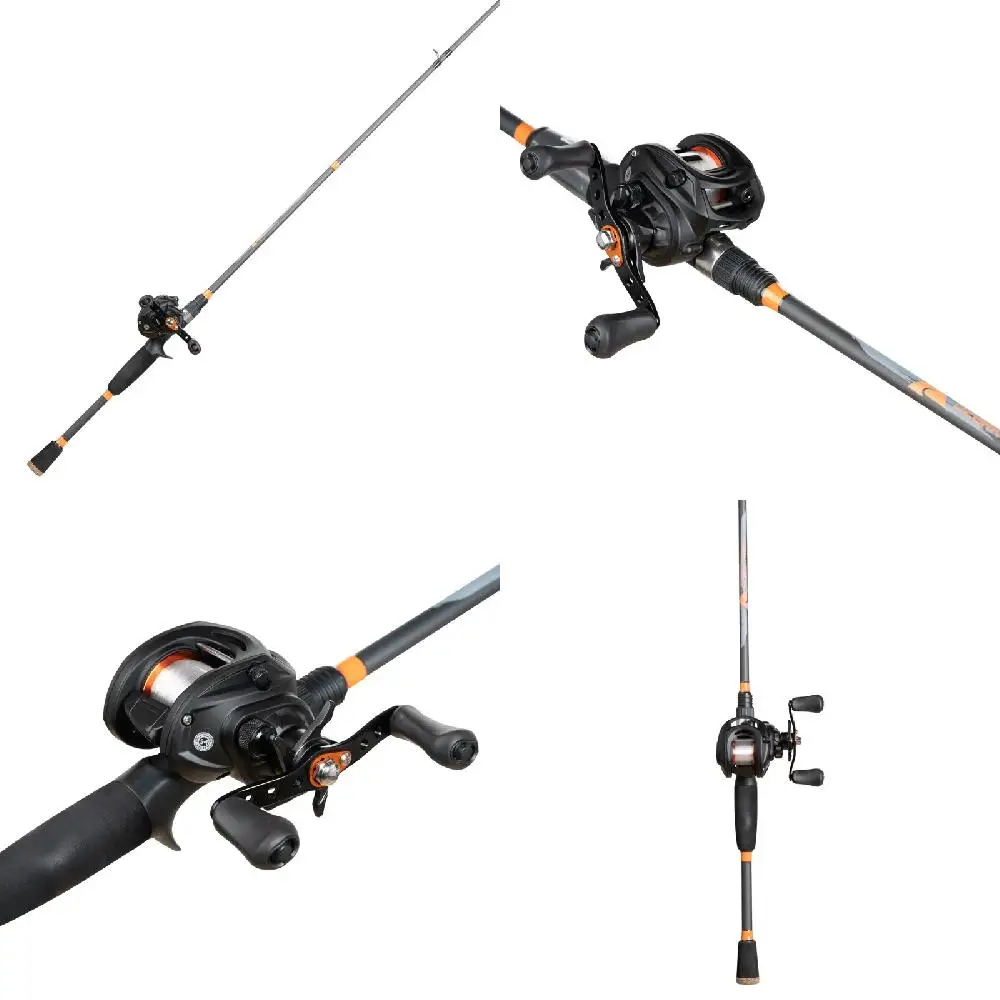 

Luxurious Medium-Weight Action 6.5ft Black and Orange Fishing Rod & Reel Combo - Perfect for Any fishing Expedition!